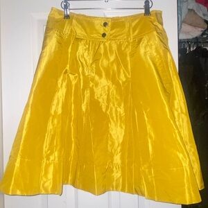 J Crew 100% Silk Yellow A Lime Skirt Size: 6 nwot